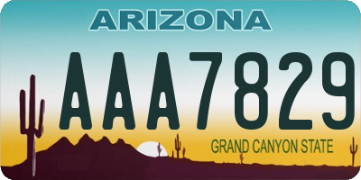 AZ license plate AAA7829