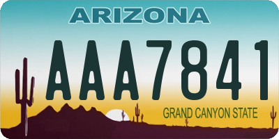 AZ license plate AAA7841