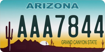 AZ license plate AAA7844