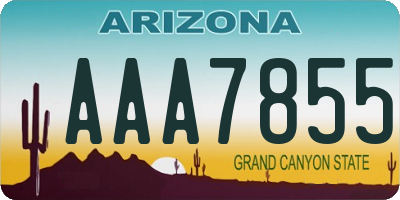 AZ license plate AAA7855