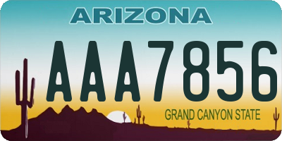 AZ license plate AAA7856