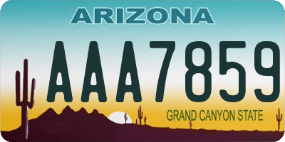 AZ license plate AAA7859