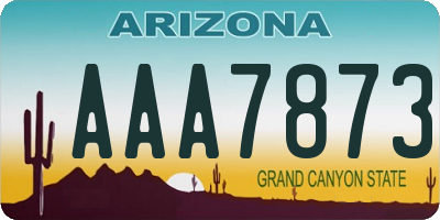 AZ license plate AAA7873