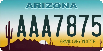 AZ license plate AAA7875