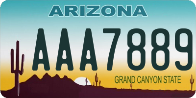 AZ license plate AAA7889