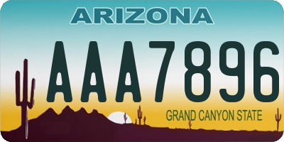 AZ license plate AAA7896