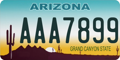 AZ license plate AAA7899