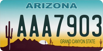 AZ license plate AAA7903