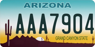 AZ license plate AAA7904