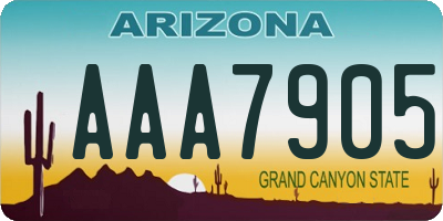 AZ license plate AAA7905