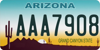 AZ license plate AAA7908