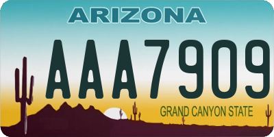 AZ license plate AAA7909