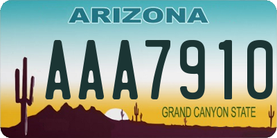 AZ license plate AAA7910