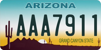 AZ license plate AAA7911