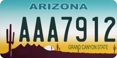 AZ license plate AAA7912