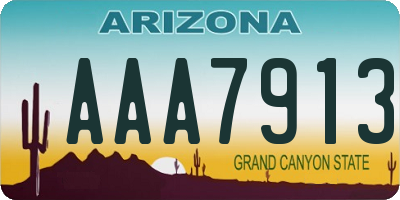 AZ license plate AAA7913