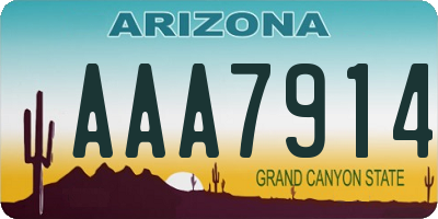 AZ license plate AAA7914