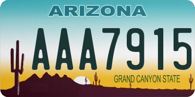 AZ license plate AAA7915