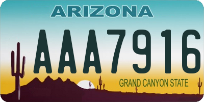 AZ license plate AAA7916