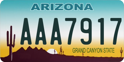 AZ license plate AAA7917