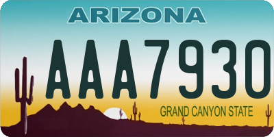 AZ license plate AAA7930