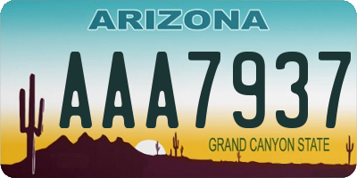 AZ license plate AAA7937