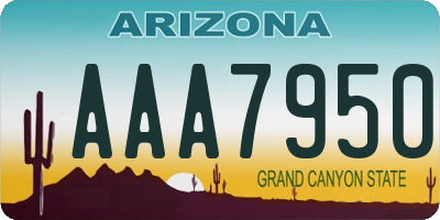 AZ license plate AAA7950