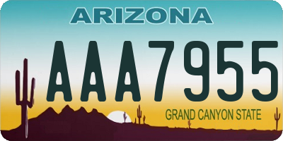 AZ license plate AAA7955