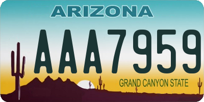 AZ license plate AAA7959