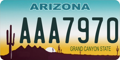 AZ license plate AAA7970