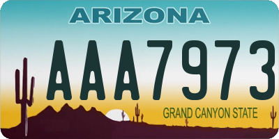 AZ license plate AAA7973