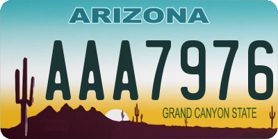 AZ license plate AAA7976