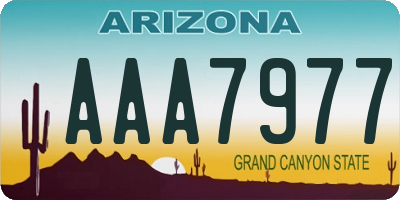 AZ license plate AAA7977