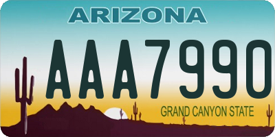 AZ license plate AAA7990