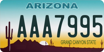 AZ license plate AAA7995