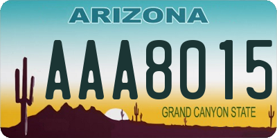 AZ license plate AAA8015