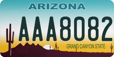 AZ license plate AAA8082