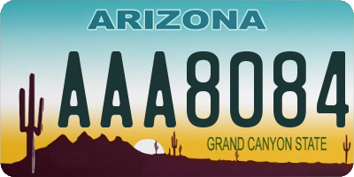 AZ license plate AAA8084