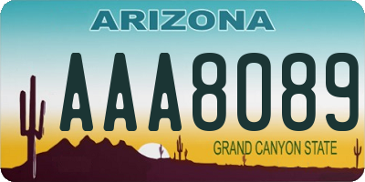 AZ license plate AAA8089