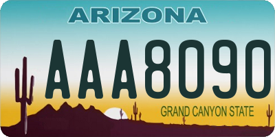 AZ license plate AAA8090