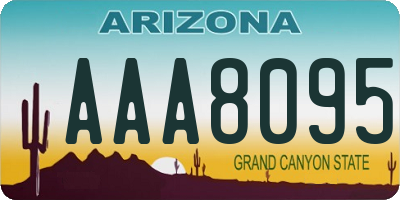 AZ license plate AAA8095