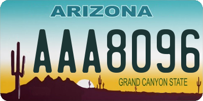 AZ license plate AAA8096