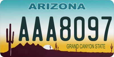 AZ license plate AAA8097