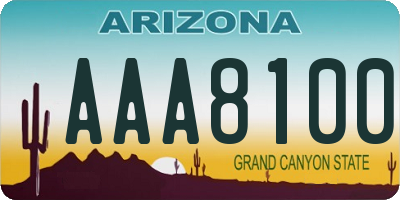 AZ license plate AAA8100