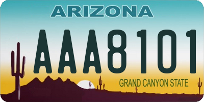 AZ license plate AAA8101