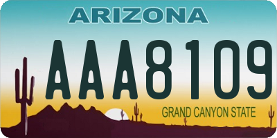 AZ license plate AAA8109