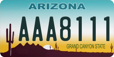 AZ license plate AAA8111