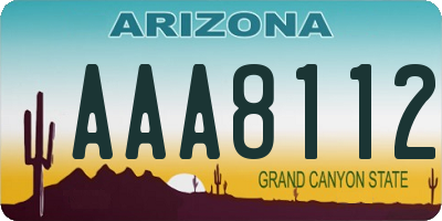 AZ license plate AAA8112