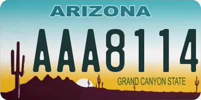 AZ license plate AAA8114