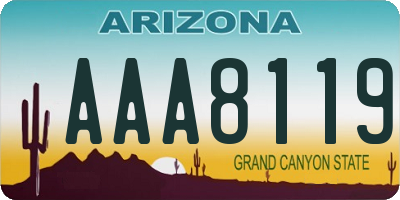 AZ license plate AAA8119